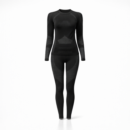 Women's Outdoor Skiing Quick-Dry Clothing, Yoga Fitness Sportswear, Cycling Tights, Compression Thermal Underwear Base Layer, Autumn/Winter Set