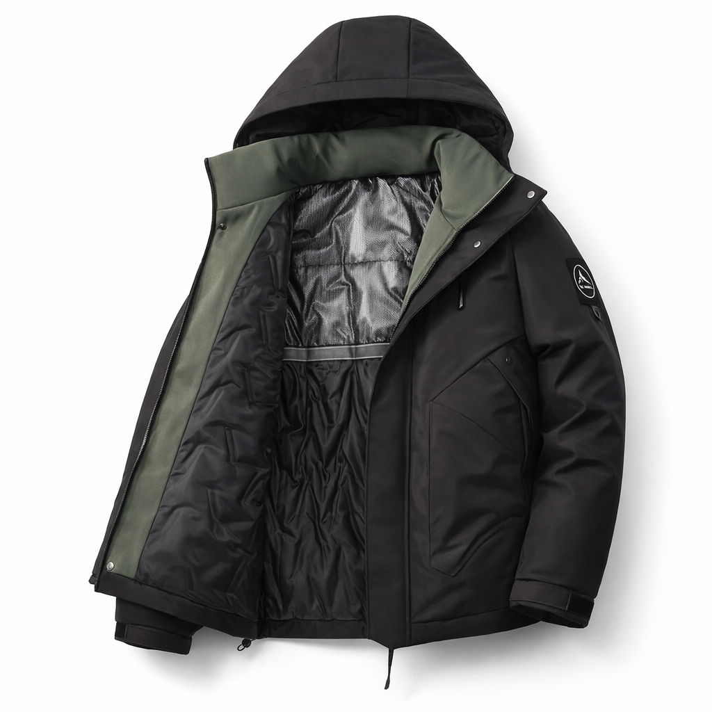 Women's Padded Hooded Jacket - Outdoor Padded Coat