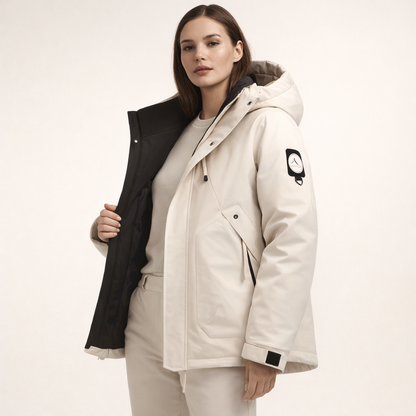 Women's Padded Hooded Jacket - Outdoor Padded Coat