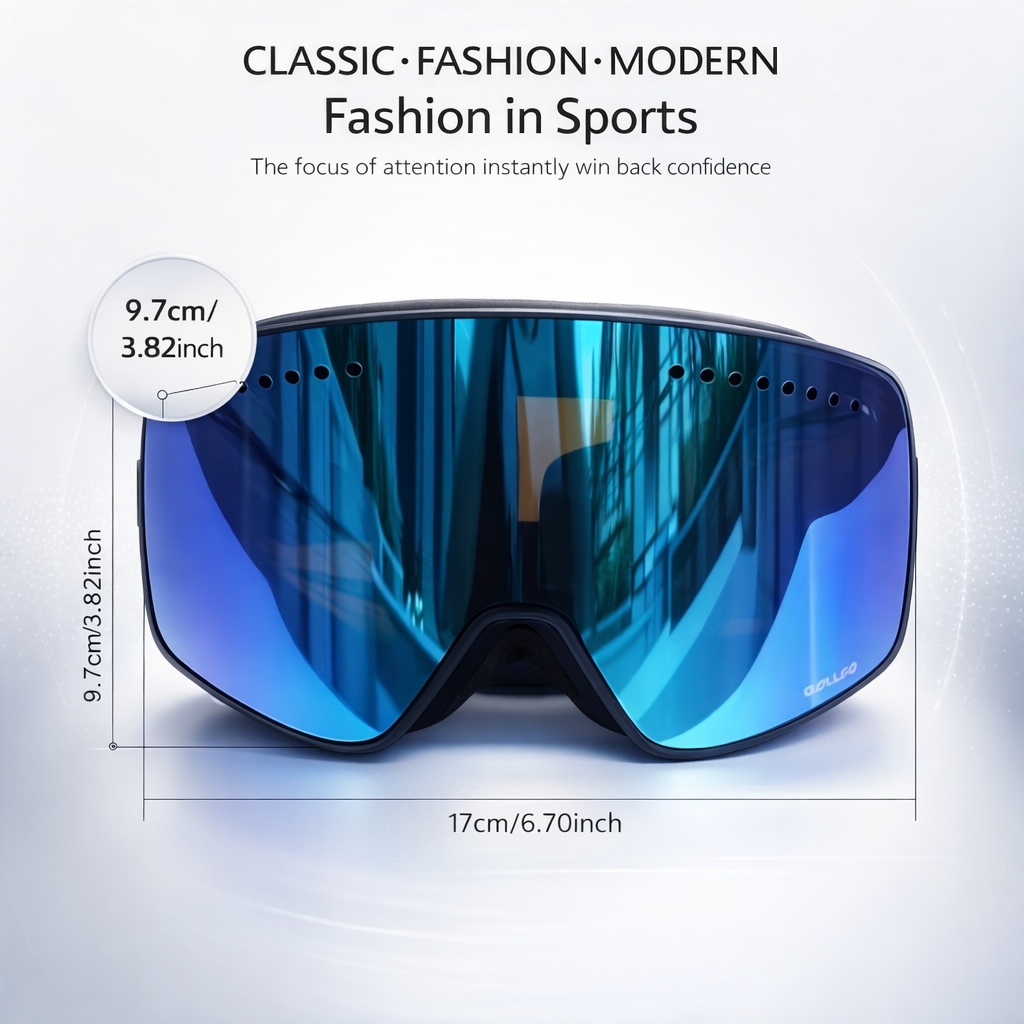 OTG Thickened and Adjustable Strap Ski Goggles with Magnetic Double Layer Lens Skiing Anti-fog Quick Change Lens Snowboard Goggles for Adults Men Women Outdoor Sports Ski Glasses Eyewear can choose extra replacement lens
