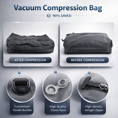 17L vacuümcompressietas met luchtpomp Herbruikbare reiskleding opbergtas Compressiebagagetas