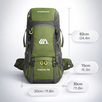 Hoge Capaciteit Multifunctionele Wandelrugzak Mannen Outdoor Sport Reizen Rugzak Tas Vrouwen 50l Wandelen Klimmen Vissen Rugzak