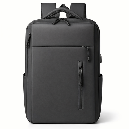 Large capacity solid color computer bag backpack, independent computer compartment, unisex multi-layer multi pocket multi zipper storage travel backpack, multi-functional casual practical handbag, suitable for vacation, business trip, commuting, etc