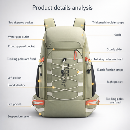40L Hiking Backpack, Lightweight Travel Backpack, Outdoor Hiking Backpack with Rain Cover, Hiking Backpack for Women and Men, Camping Backpack, Hiking Backpack, Lightweight, Suitable for Travel, Hiking, Hiking, and Large Capacity