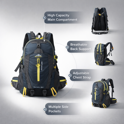 40L Durable Travel Backpack for Camping, Hiking, And Trekking - Suitable for Men And Women, Ideal for Carrying Laptop And Outdoor Gear