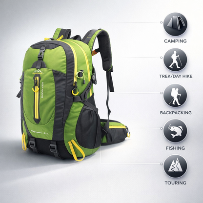 40L Durable Travel Backpack for Camping, Hiking, And Trekking - Suitable for Men And Women, Ideal for Carrying Laptop And Outdoor Gear