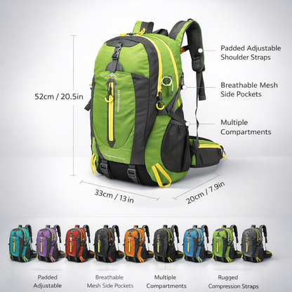 40L Durable Travel Backpack for Camping, Hiking, And Trekking - Suitable for Men And Women, Ideal for Carrying Laptop And Outdoor Gear