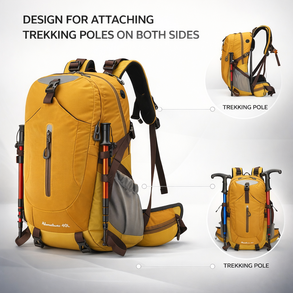 A Spacious And Lightweight Unisex Outdoor Hiking Backpack - a Durable Travel Bag Featuring Adjustable Chest Straps, a Removable Frame, Multiple Pockets, And an Ergonomic Design, Suitable for Outdoor Camping And Business Trips