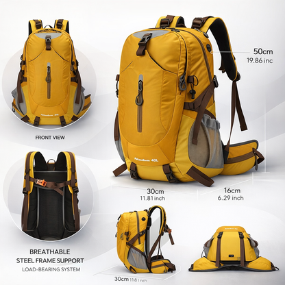A Spacious And Lightweight Unisex Outdoor Hiking Backpack - a Durable Travel Bag Featuring Adjustable Chest Straps, a Removable Frame, Multiple Pockets, And an Ergonomic Design, Suitable for Outdoor Camping And Business Trips