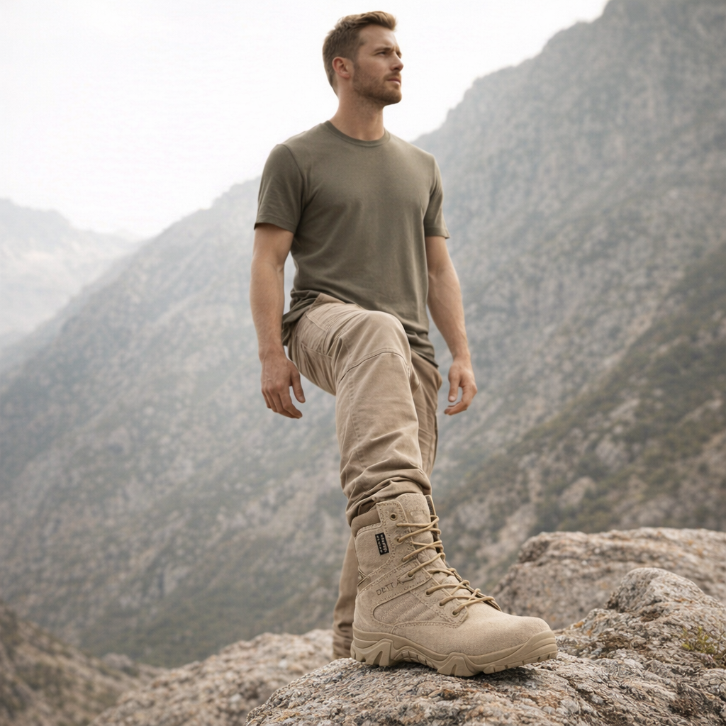 UNISEX Hightop DELTA Tactical Boots, Desert Training Boots, Breathable Wear-Resistant Tactical Boots, Outdoor Hiking Shoes, Mountaineering Boots, Anti-Slip and Wear-Resistant Men's Shoes, Jungle Training Boots, Comfortable and Durable Boots