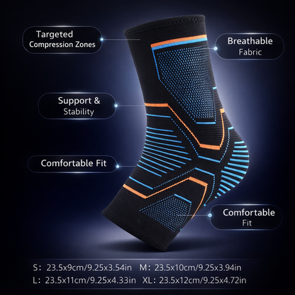 1pc Outdoor Compression Ankle Support | Polyester, Absorption and Pressure for Hiking and Fitness