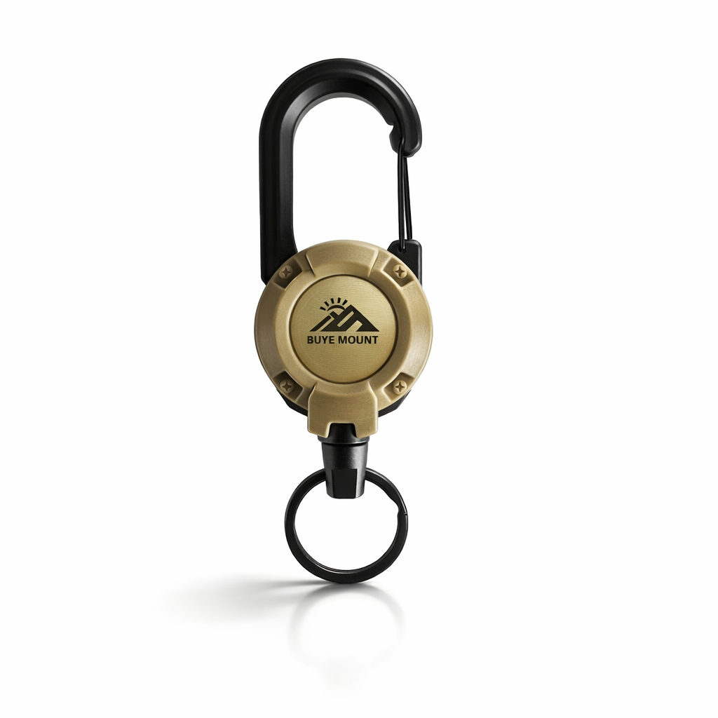 Four-color Outdoor Tactical Pull-tab Retractable Buckle Steel Wire Rope Multi-functional Keychain Camping High-resilience Anti-loss Rope Quick-release Buckle