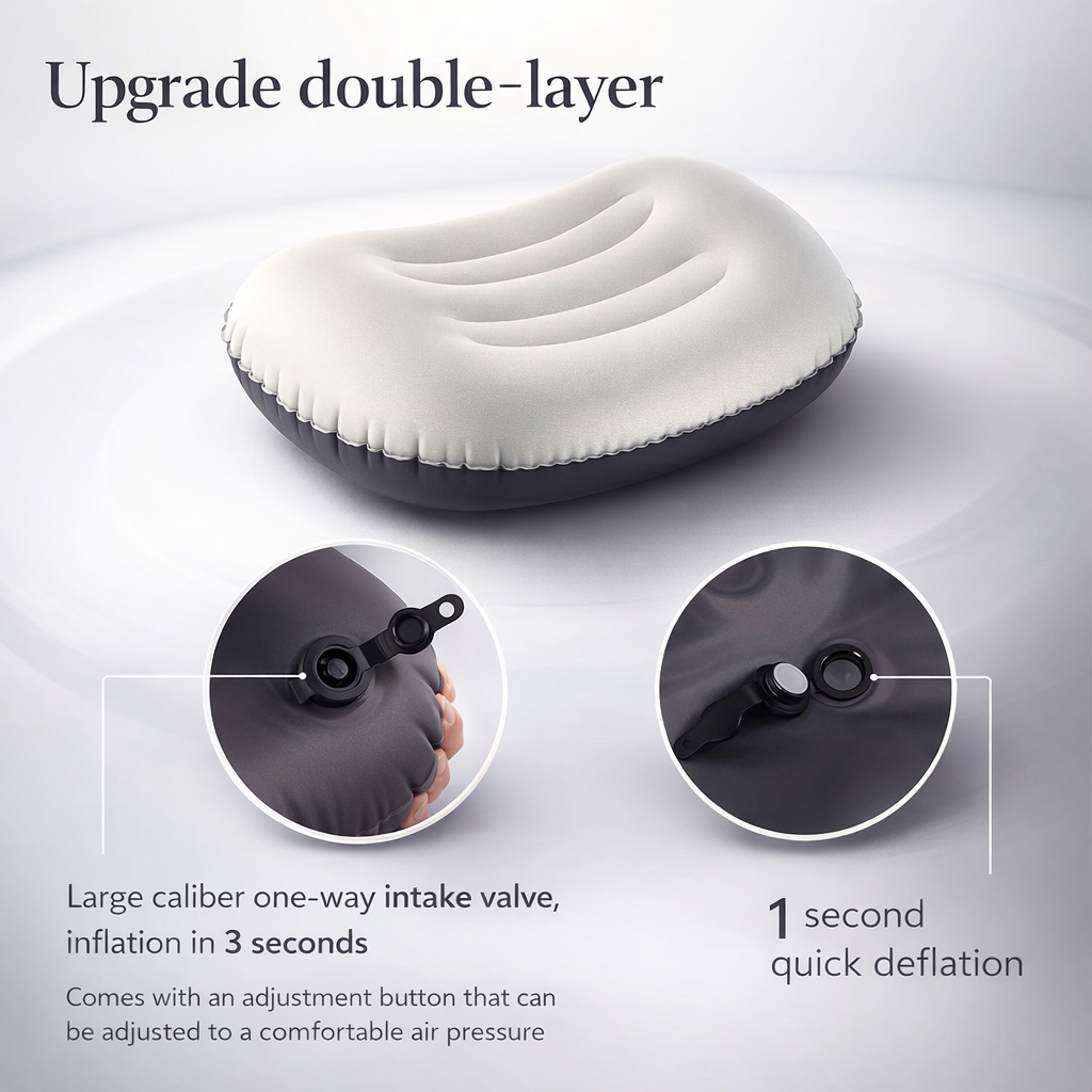 Ultralight Inflatable Pillow, For Outdoor Camping Travel