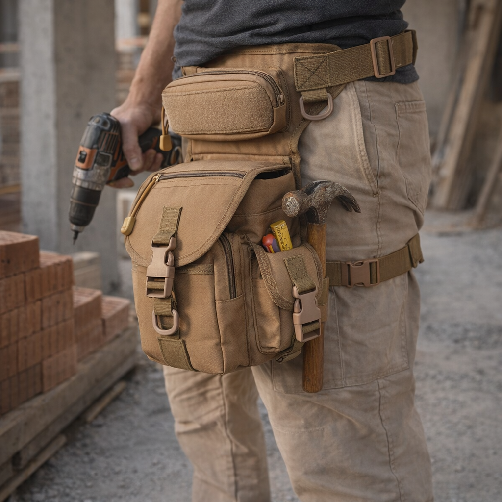 Men's Waist Bag Tactical Drop Leg Pouch Bag Type B Cross Over Leg Rig Outdoor Bike Cycling Hiking Thigh Bag