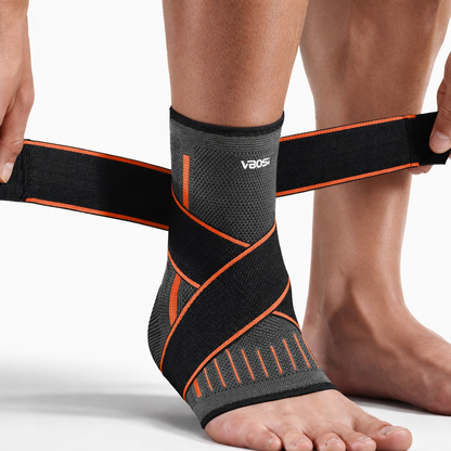 1-delige compressiemouw voor enkelbrace met verstelbare bandjes, steunzool en voetstabilisator
