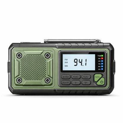 4000mAh Draagbare Noodzonne-energie Radio Handkruk Opladen AM/FM Weerradio Led Leeslamp Bank Telefoonoplader