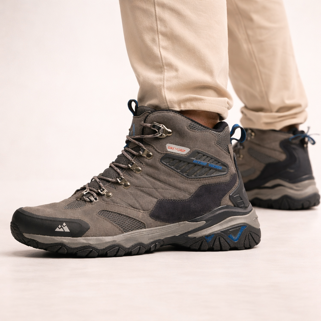 HIKEUP Winterlaars Heren Outdoor Wandelschoenen Suède Hoge Trekking Heren Schoenen Regendicht Tactische Combat Militaire Laarzen