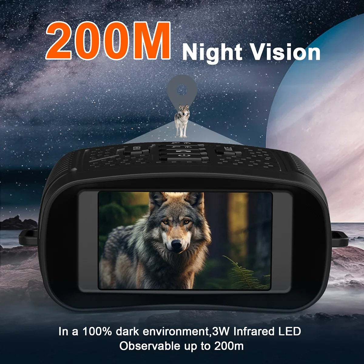 3 ''Scherm 2.5K Nachtzicht Verrekijker 6X Digitale Zoom Met Tactisch Licht 2000mAh Infrarood Nachtkijker voor Camping