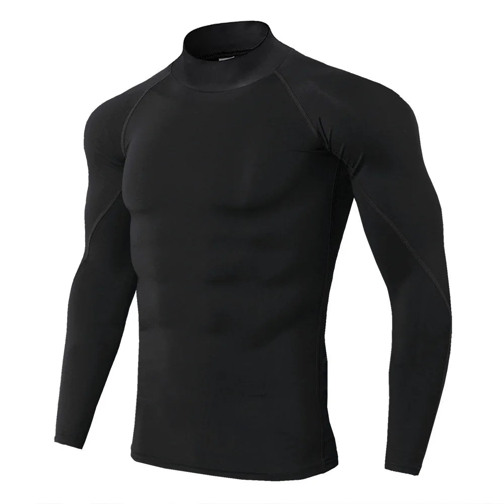 Heren Sport T-shirt Sneldrogend Bodybuilding Running Shirt Lange mouw Compressie Top Gym T-shirt Heren Fitness Strakke Rashgard