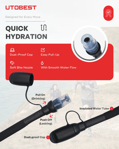 UTOBEST 1.5L/2L/3L Waterzak Drinkrugzak Reservoir TPU Water Opbergtas voor Camping Fietsen Hardlopen Wandelen