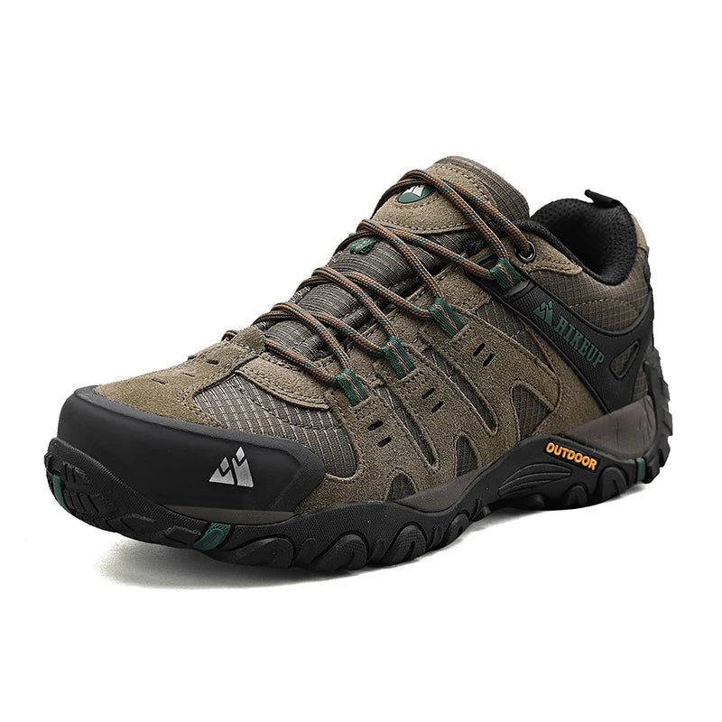 HIKEUP Wandelschoenen voor heren Suède buitenschoenen Slijtvaste heren Trekking Wandelen Jacht Tactische sneakers