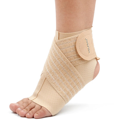 VELPEAU Enkelbrace, enkelcompressiemouw met verstelbare riem voor sport, hardlopen, fietsen en fasciitis plantaris