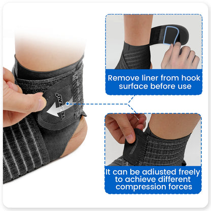 VELPEAU Enkelbrace, enkelcompressiemouw met verstelbare riem voor sport, hardlopen, fietsen en fasciitis plantaris