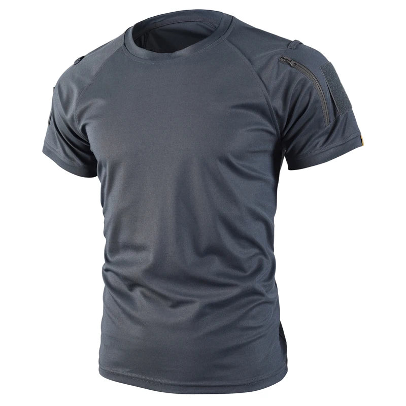 Mannen Zomer Sneldrogend Ademend Elastisch Militaire Tactische Shirts Pullerover Wandelen Camping Tops Klimmen Tees Sport Gym T-shirt