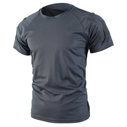 Mannen Zomer Sneldrogend Ademend Elastisch Militaire Tactische Shirts Pullerover Wandelen Camping Tops Klimmen Tees Sport Gym T-shirt