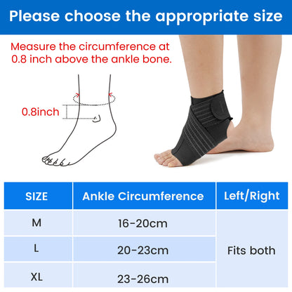 VELPEAU Enkelbrace, enkelcompressiemouw met verstelbare riem voor sport, hardlopen, fietsen en fasciitis plantaris