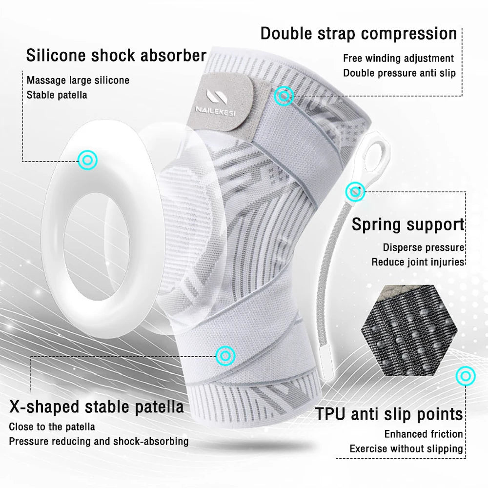 1 Pc Knie Ondersteuning Bretels Band Elastische Sport Bandage Compressie Protector Pad Verlicht Gym Fitness Kniebeschermers Verwondingen Volleybal