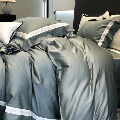 Serene Escape Duvet Cover Set - Egyptian Cotton | Premium Egyptian Cotton - Soothing Gray Tone - Breathable and Soft for Optimal Comfort