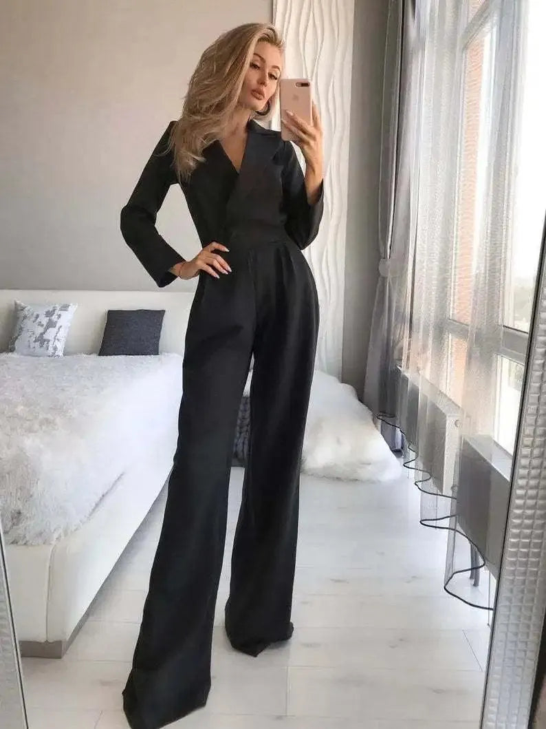 Vrouwelijke Jumpsuit met Lange Mouwen - Visconte