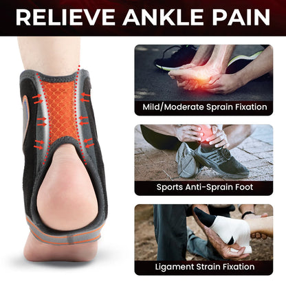 Unisex enkelorthese met elastische voetstabilisator en beschermende draaibare enkelband voor blessureherstel enkelbrace ondersteuning