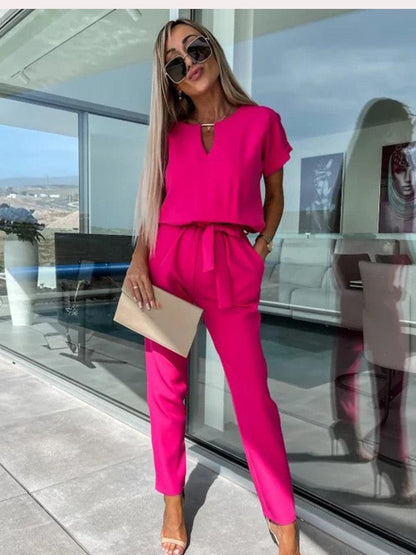 Stijlvolle Jumpsuit met Tailleband - Visconte