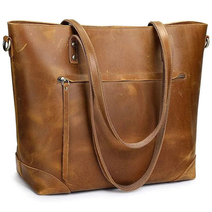 Vintage leather tote bag | stijlvol en duurzaam - geschikt voor dagelijks gebruik - Visconte