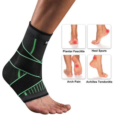 Verstelbare elastische enkelbrace compressieband voetondersteuning stabilisator voor plantaire fasciitis achillespeesontsteking sportkous
