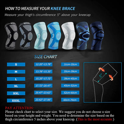 NEENCA Kniebrace Ondersteuning met Zijstabilisatoren Patella Gel Knie Compressie Mouw voor Kniepijn Meniscus Scheurblessure Herstel