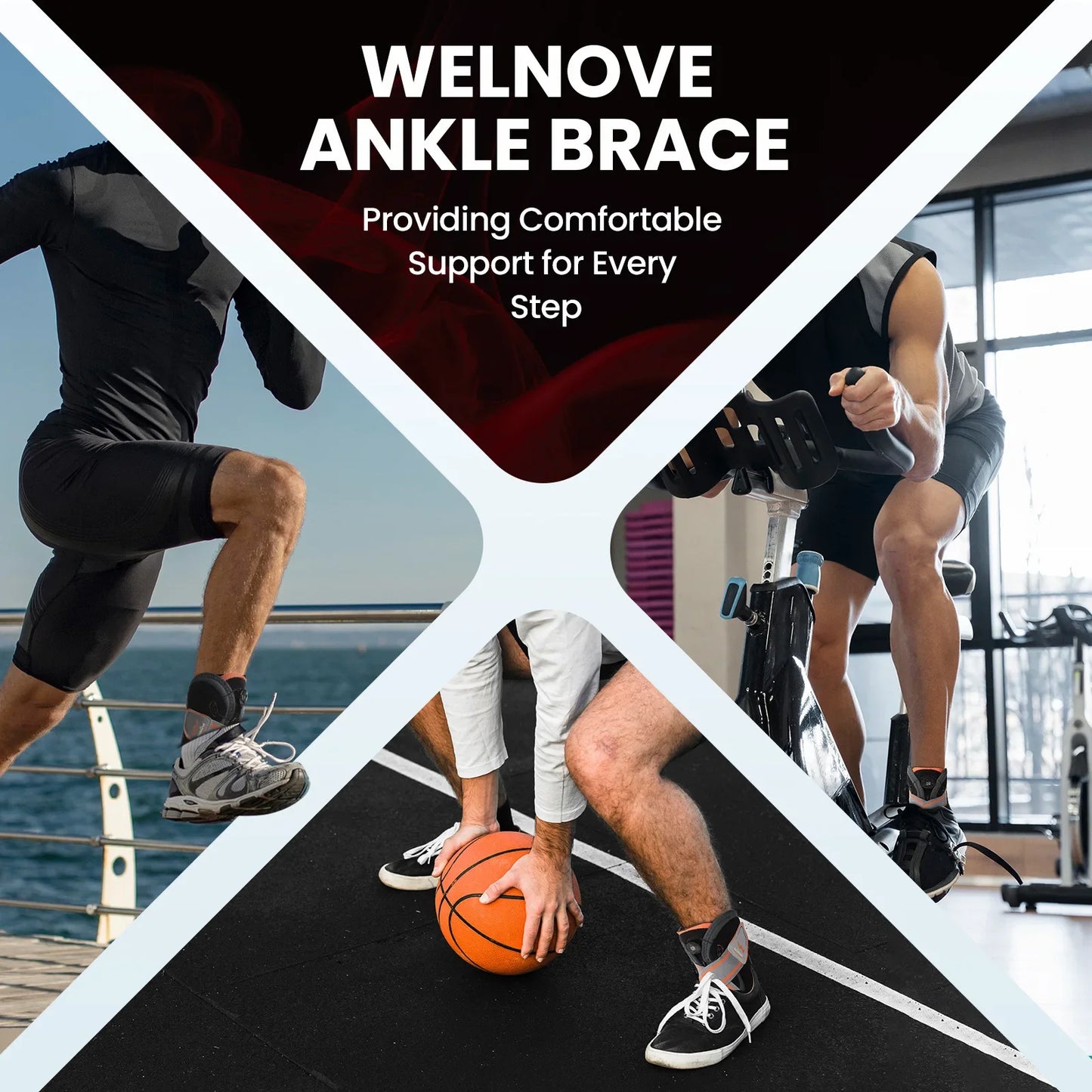 Unisex enkelorthese met elastische voetstabilisator en beschermende draaibare enkelband voor blessureherstel enkelbrace ondersteuning
