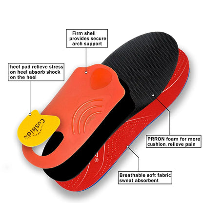 iFitna Fasciitis Plantaris Orthopedische Sport Binnenzool Hoge Steunzool Heren Dames Zool, Platte Voeten Pijnbestrijding Orthopedische Schoeninzetstuk
