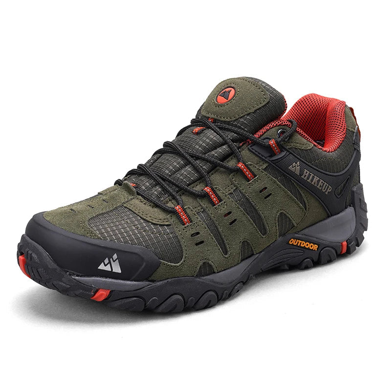 HIKEUP Wandelschoenen voor heren Suède buitenschoenen Slijtvaste heren Trekking Wandelen Jacht Tactische sneakers