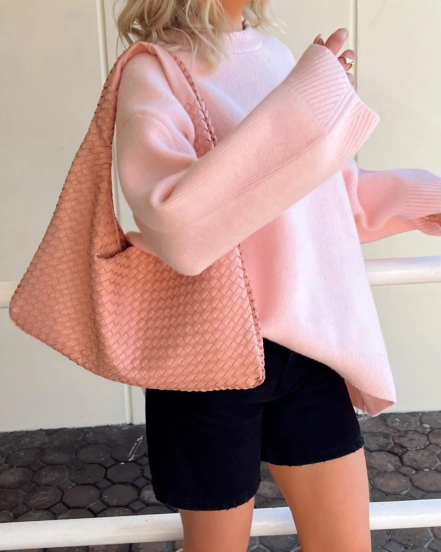 Dame sweater - Wrap sweater - Bomuld - Pink