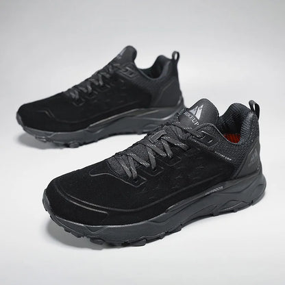 HIKEUP Wandelschoenen voor heren Buitensporten Kamperen Jagen Wandelschoen Suède Echt leer Ademende sneaker Antislip