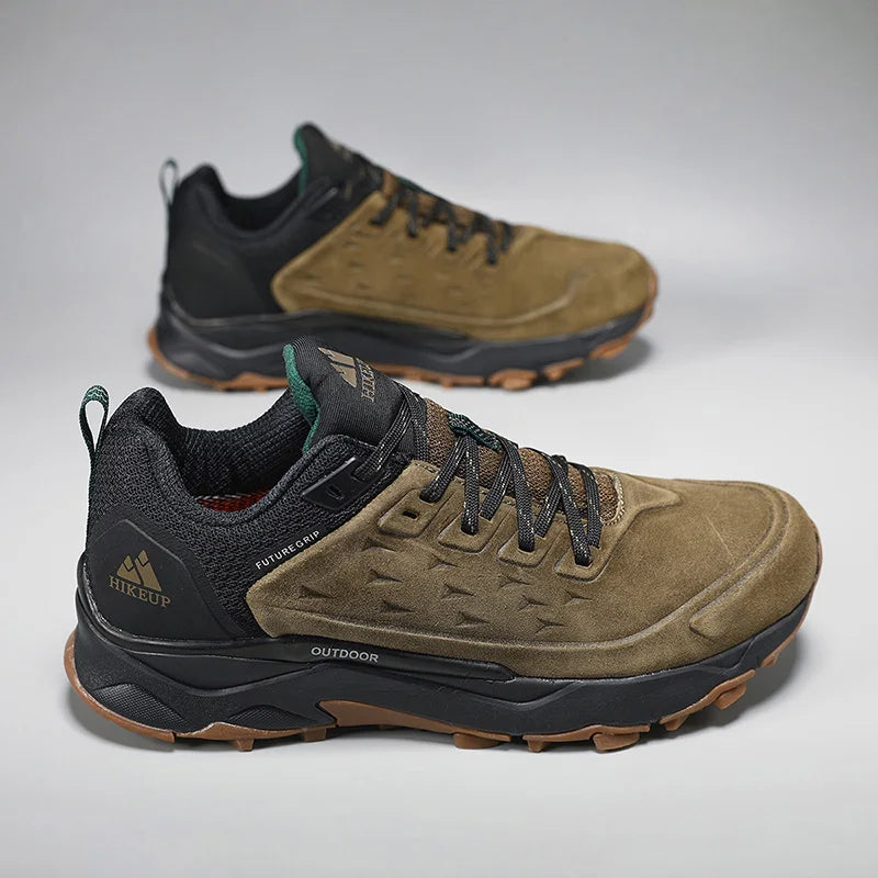 HIKEUP Wandelschoenen voor heren Buitensporten Kamperen Jagen Wandelschoen Suède Echt leer Ademende sneaker Antislip