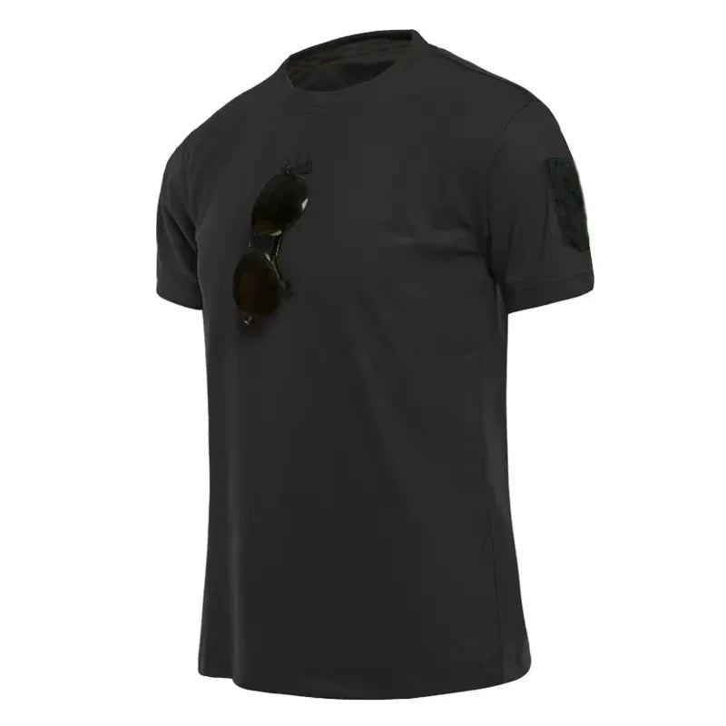 Mannen Zomer Sneldrogend Ademend Elastisch Militaire Tactische Shirts Pullerover Wandelen Camping Tops Klimmen Tees Sport Gym T-shirt
