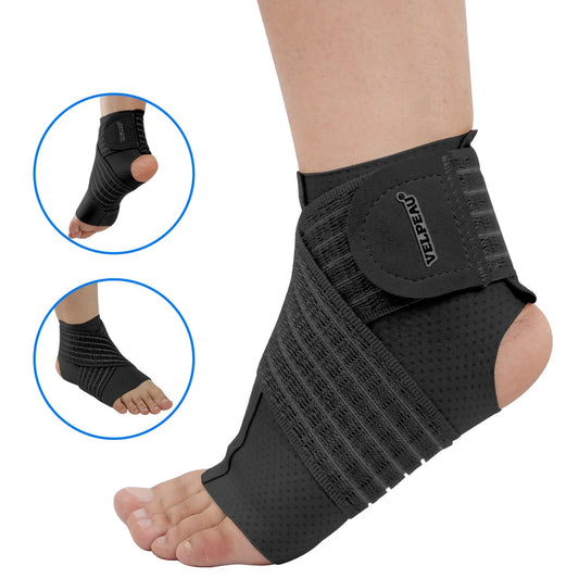 VELPEAU Enkelbrace, enkelcompressiemouw met verstelbare riem voor sport, hardlopen, fietsen en fasciitis plantaris