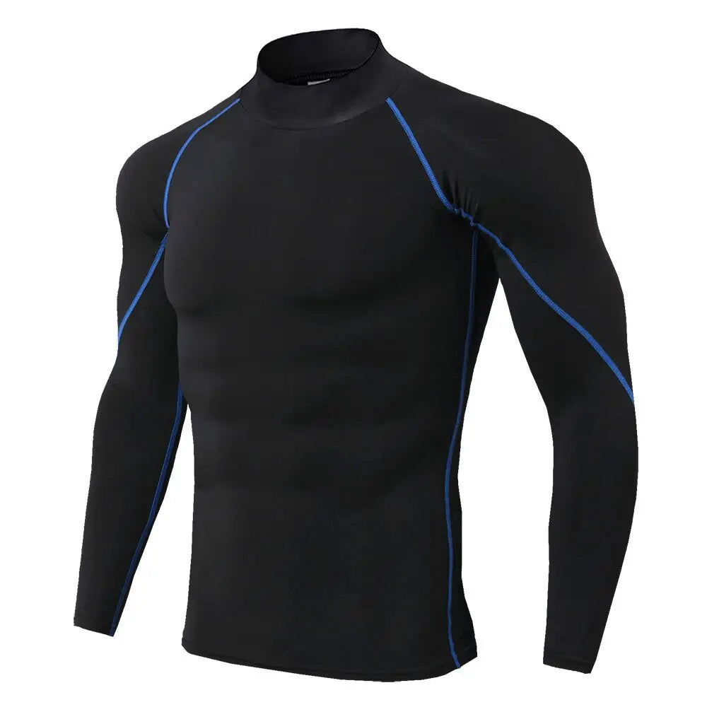 Heren Sport T-shirt Sneldrogend Bodybuilding Running Shirt Lange mouw Compressie Top Gym T-shirt Heren Fitness Strakke Rashgard