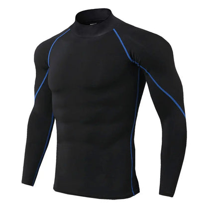 Heren Sport T-shirt Sneldrogend Bodybuilding Running Shirt Lange mouw Compressie Top Gym T-shirt Heren Fitness Strakke Rashgard