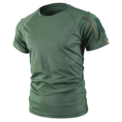 Mannen Zomer Sneldrogend Ademend Elastisch Militaire Tactische Shirts Pullerover Wandelen Camping Tops Klimmen Tees Sport Gym T-shirt