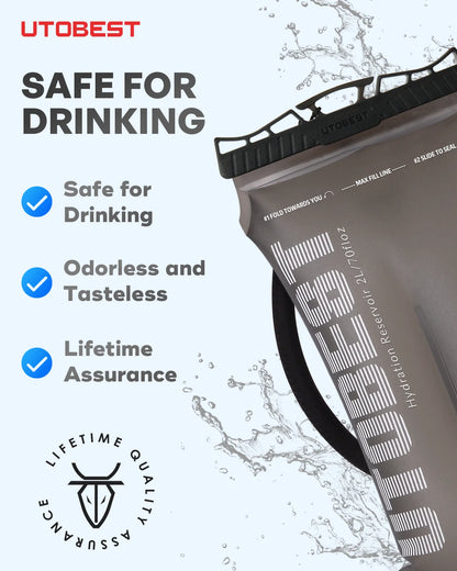 UTOBEST 1.5L/2L/3L Waterzak Drinkrugzak Reservoir TPU Water Opbergtas voor Camping Fietsen Hardlopen Wandelen